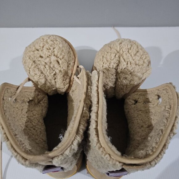 NEW Larroude Vail Ankle Bootie Womens 11 Tan Leather Waterproof Shearling Winter - Picture 9 of 13